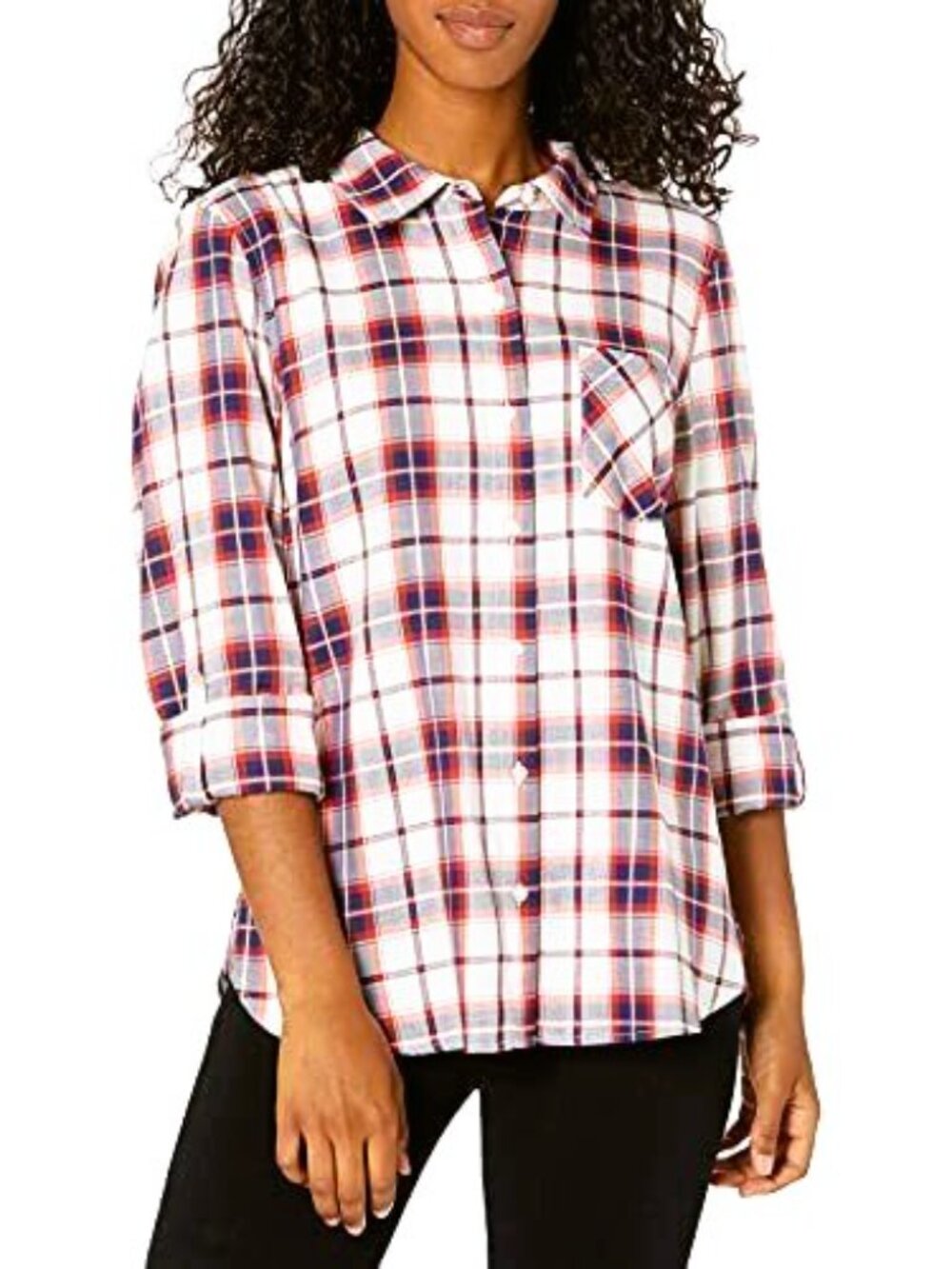 Tommy Hilfiger Red, White and Blue Plaid Button Down